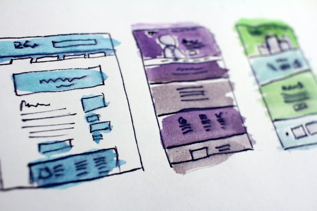 Sketch of a small business website