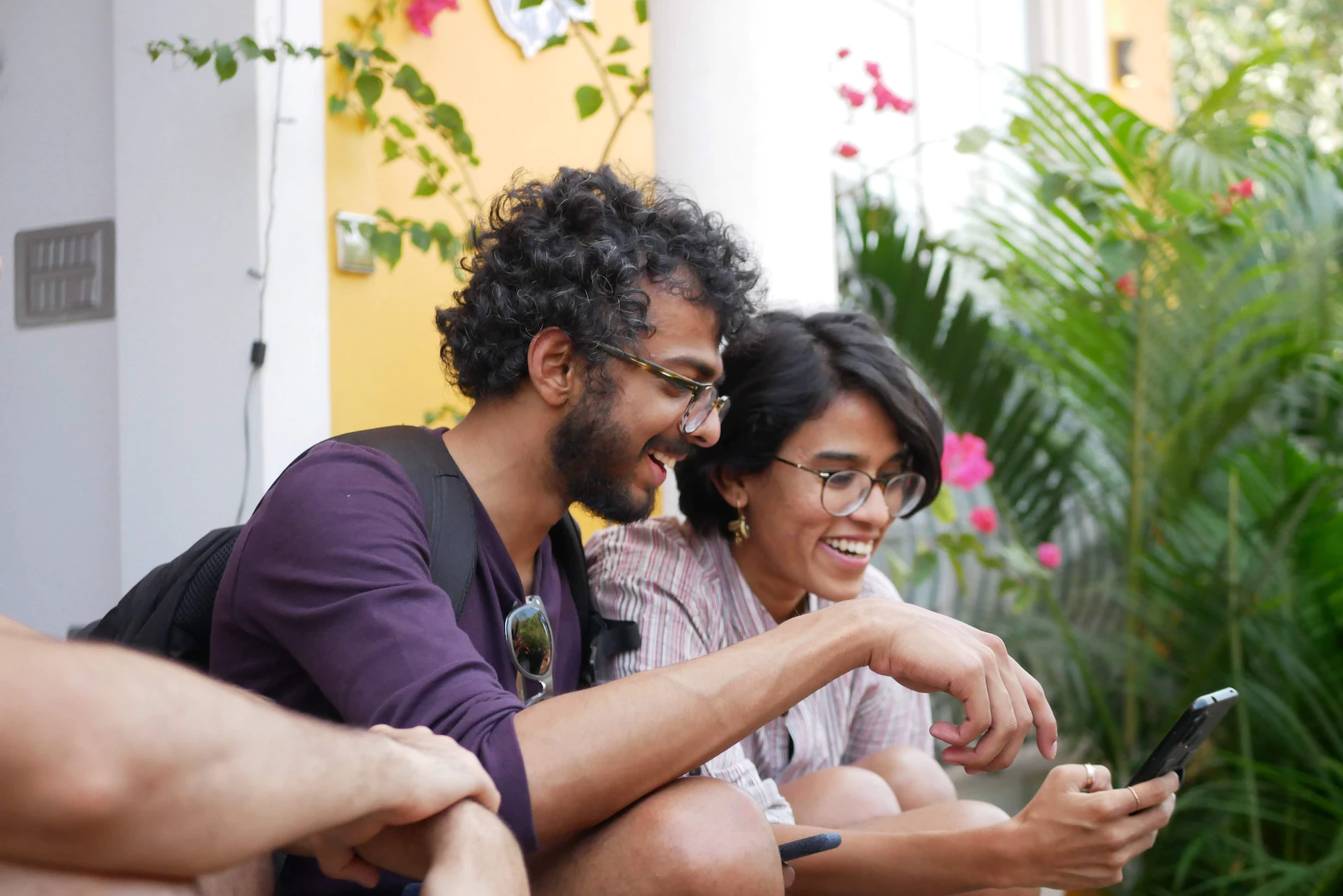 Young people using phone